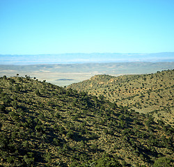 Image showing valley in   africa morocco the atlas dry mountain ground isolate