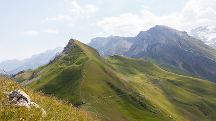 Image showing Typical view of the Swiss alps