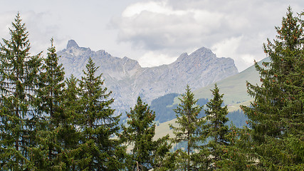 Image showing Typical view of the Swiss alps