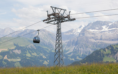 Image showing Ski lift cable booth or car