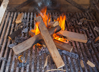 Image showing Fire getting ready for a bbq