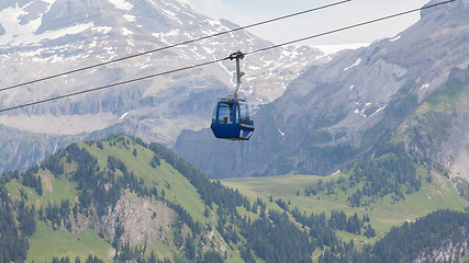 Image showing Ski lift cable booth or car