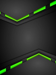 Image showing Green and black contrast gradients tech design