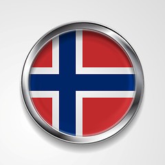 Image showing Metal button flag of Norway