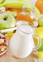 Image showing milk and fruits