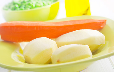 Image showing Fresh vegetables, raw potato and carrot