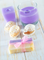 Image showing soap and candle
