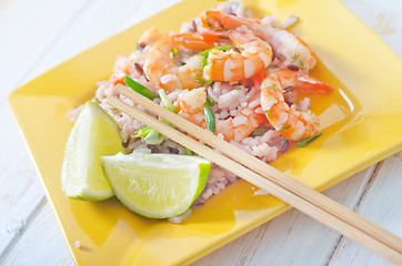 Image showing rice with shrimps