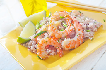 Image showing rice with shrimps