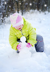 Image showing girl in the winter park