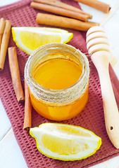 Image showing honey,cinnamon,and lemon