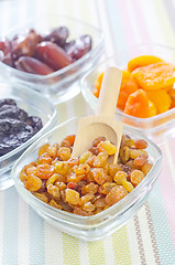 Image showing dried apricots, raisins and dates