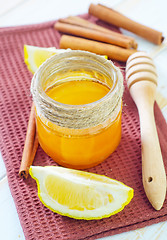 Image showing honey,cinnamon,and lemon