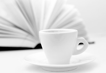 Image showing coffee and open book