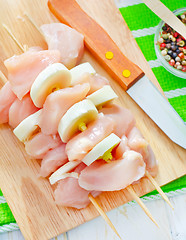 Image showing raw chicken kebab