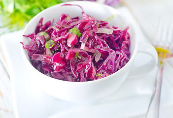 Image showing salad with blue cabbage