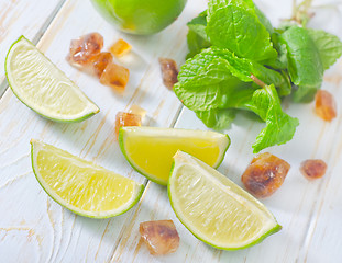 Image showing lime with mint and sugar