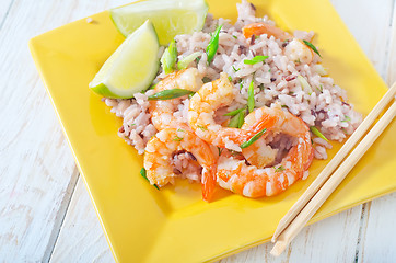 Image showing rice with shrimps