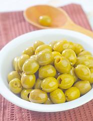 Image showing green olives