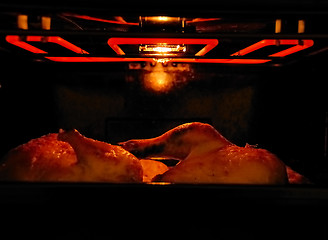 Image showing Hot chicken in grill