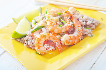 Image showing rice with shrimps