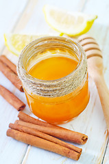 Image showing honey,cinnamon,and lemon