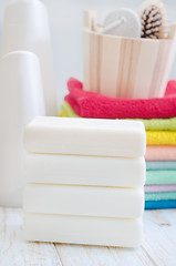 Image showing soap and towels