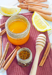 Image showing honey,cinnamon,and lemon