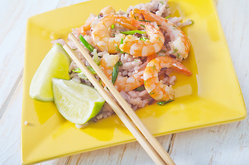 Image showing rice with shrimps