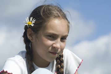 Image showing Girl and camomile III