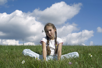 Image showing Girl and camomile VI