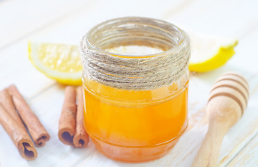 Image showing honey,cinnamon,and lemon