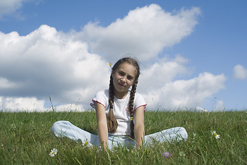 Image showing Girl and camomile V