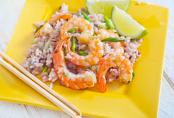 Image showing rice with shrimps