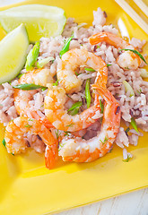 Image showing rice with shrimps