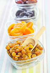 Image showing dried apricots, raisins and dates