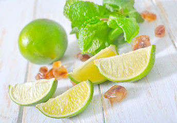 Image showing lime with mint and sugar