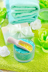 Image showing sea salt and soap