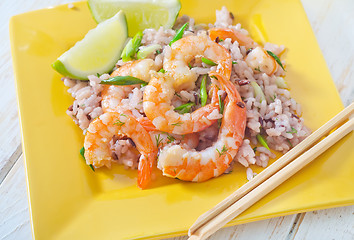 Image showing rice with shrimps