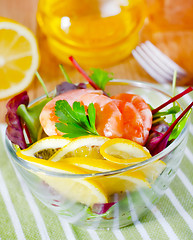 Image showing salad with shrimps 