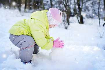 Image showing girl in the winter park