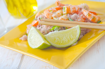 Image showing rice with shrimps