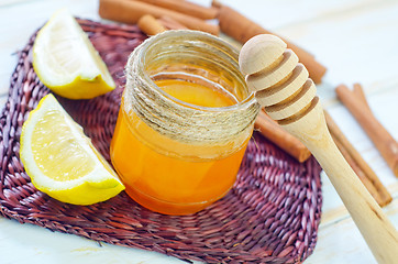 Image showing honey,cinnamon,and lemon