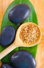 Image showing sea salt in spoon