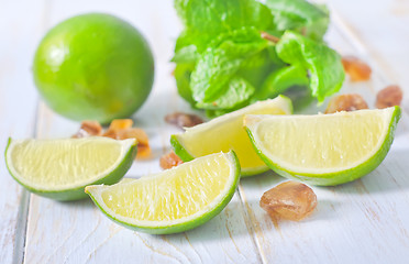 Image showing lime with mint and sugar