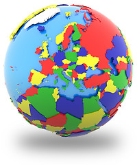 Image showing Europe on the globe