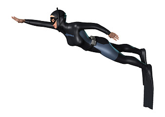 Image showing Female Diver