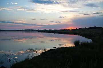 Image showing Sunset on the lake