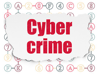 Image showing Safety concept: Cyber Crime on Torn Paper background