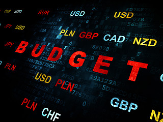 Image showing Currency concept: Budget on Digital background